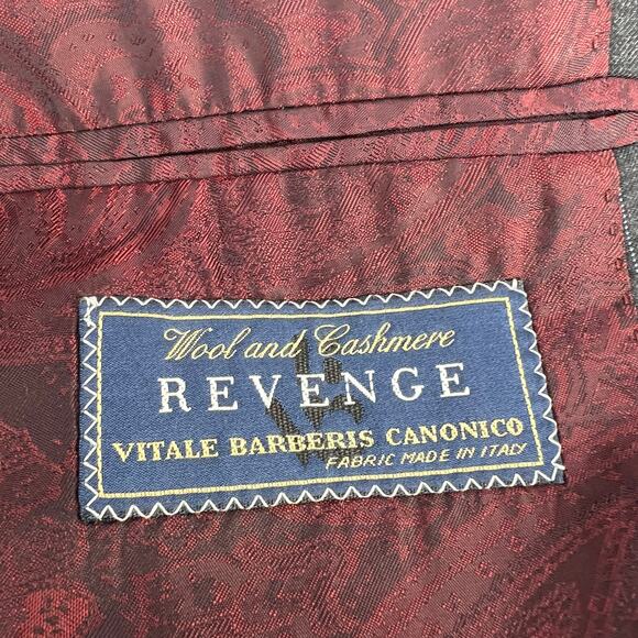 Vintage Wool Cashmere Italian Pinstripe Blazer Vitale Berberis Canonico Revenge - Picture 3 of 10